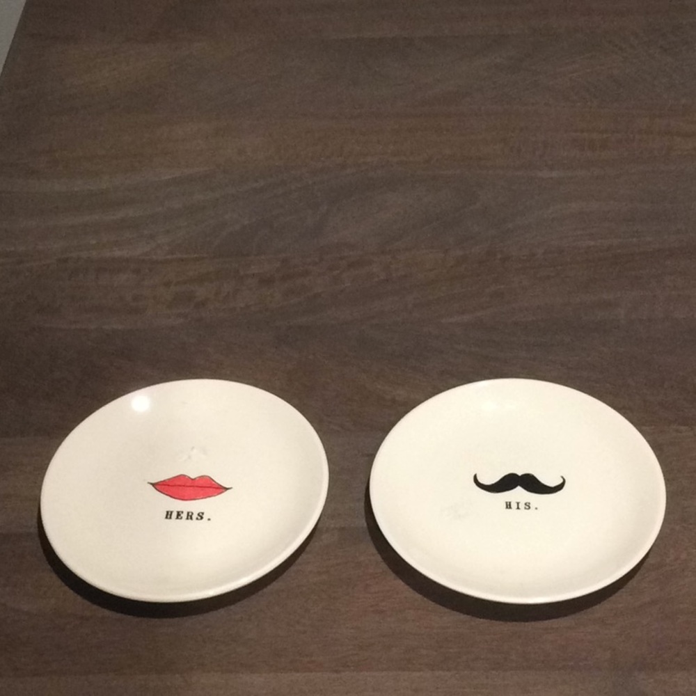 - His & Hers Magenta Rae Dunn Round Serving Plates